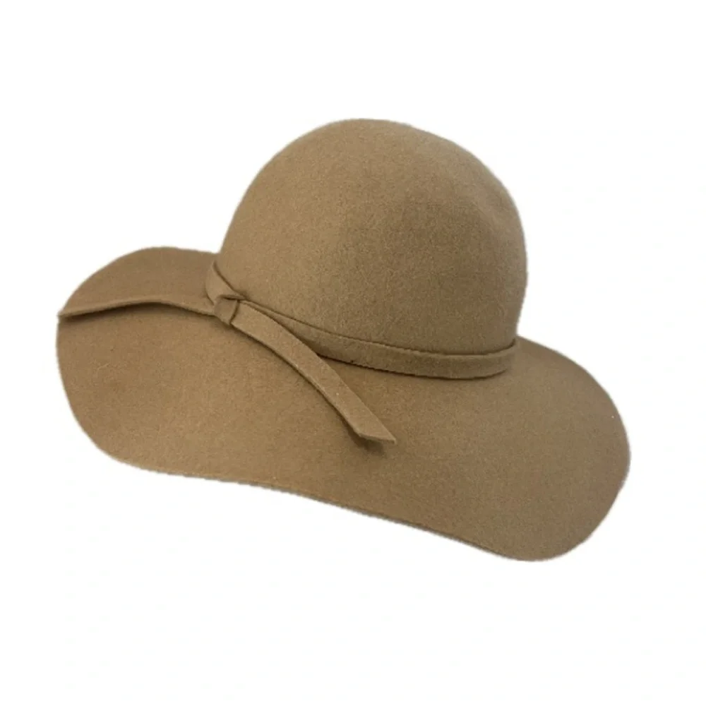 Floppy Hat, 100% Wool Elegant Tan Women's Floppy Hat
